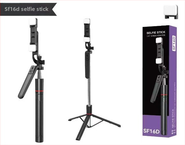 Bluetooth gimbal selfie tyč so statívom – 3 v 1 držiak na telefón, vstavané svetlo, diaľkové ovládanie, univerzálna kompatibilita