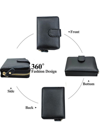 Γυναικείο πορτοφόλι με φερμουάρ από γνήσιο δέρμα Qimo – Μεγάλη χωρητικότητα, πρώτο στρώμα βοδινού δέρματος, επένδυση πολυεστέρα, Καλοκαίρι 2024