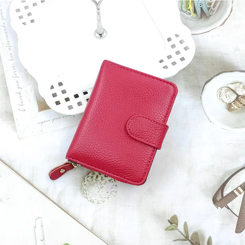 Γυναικείο πορτοφόλι με φερμουάρ από γνήσιο δέρμα Qimo – Μεγάλη χωρητικότητα, πρώτο στρώμα βοδινού δέρματος, επένδυση πολυεστέρα, Καλοκαίρι 2024