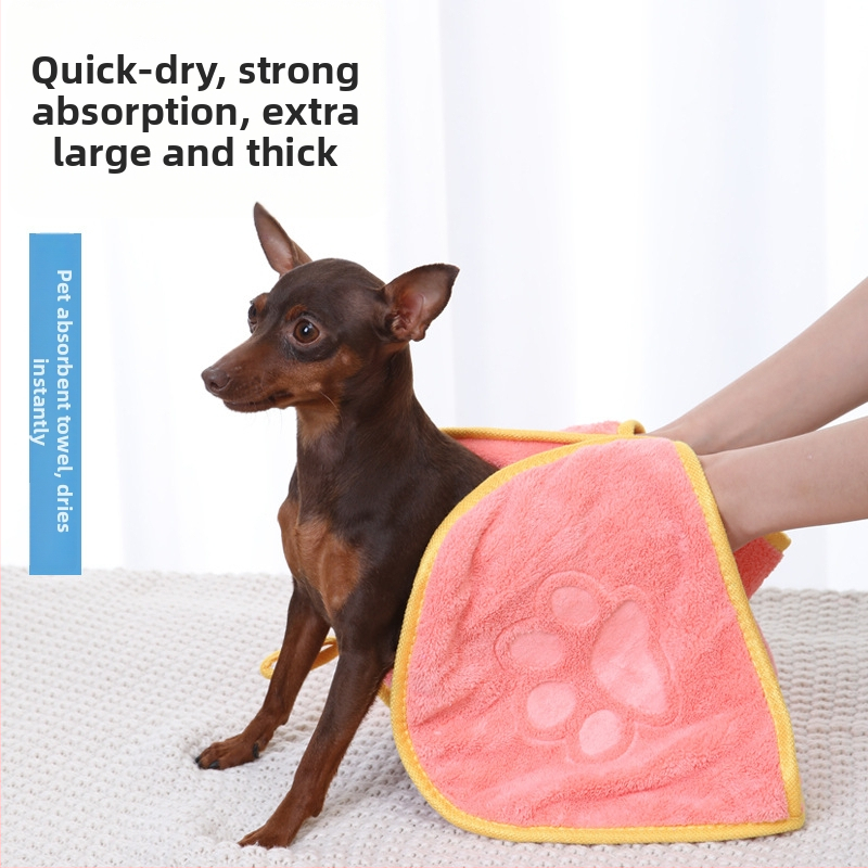 Vreckový štýl osušky na kúpanie pre domáce zvieratá – savé mikrovlákna Coral fleece, značka BAIJIE, pre psa, balenie 100 kusov