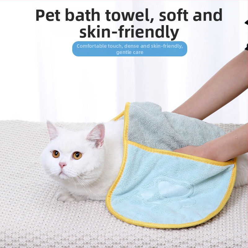 Vreckový štýl osušky na kúpanie pre domáce zvieratá – savé mikrovlákna Coral fleece, značka BAIJIE, pre psa, balenie 100 kusov