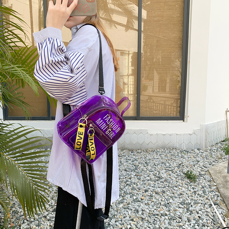 Backpack EVA, prozirni dizajn želatine, kapacitet 36–55 L, vodootporan, protiv krađe, remen s zračnim jastučićem, uspravni kvadratni oblik