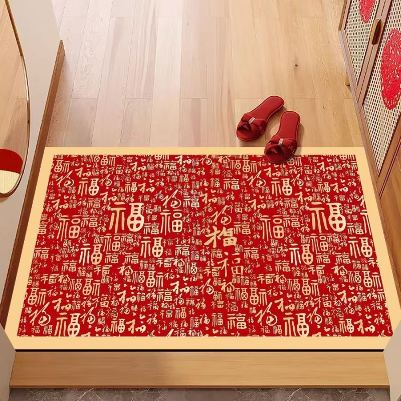 Vstupná rohož z diatomovej hliny, tlačený dizajn, štvorcový tvar, pruhy/geometrický vzor, ručné pranie