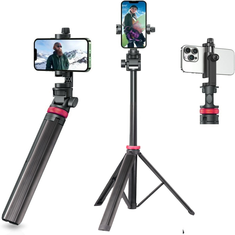 Τρίποδο δαπέδου για κινητό τηλέφωνο – Αλουμινίου κράμα, προσαρμοστικότητα, για λήψεις με κινητό και κάμερα
