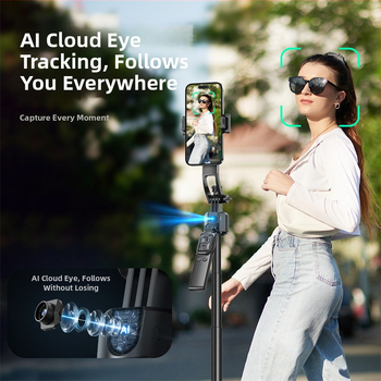 CYKE Držiak na telefón pre živé vysielanie s trojnožkou, gimbal stabilizátorom a sledovaním tváre, zliatina, univerzálny