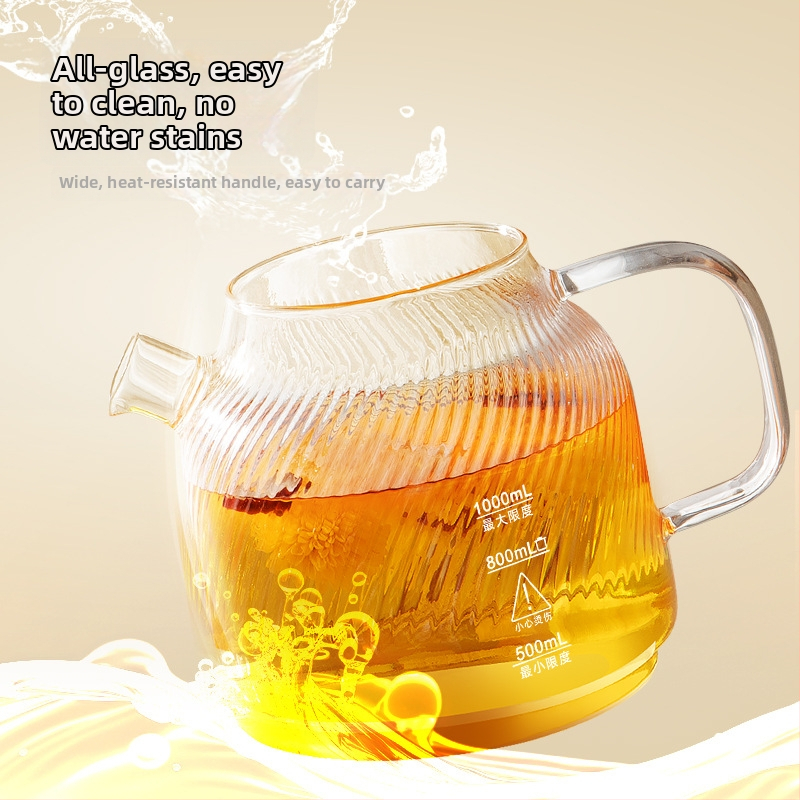 Stikla veselības tējas kanna ar vāku un tējas filtru, modelis Hm-709, tilpums ≤1 L, 220 V, 500–1000 W