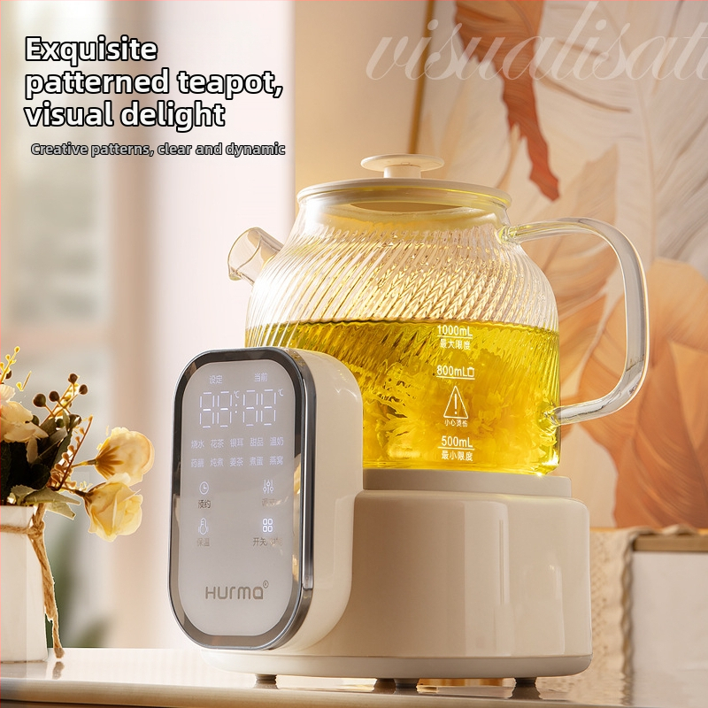 Stikla veselības tējas kanna ar vāku un tējas filtru, modelis Hm-709, tilpums ≤1 L, 220 V, 500–1000 W