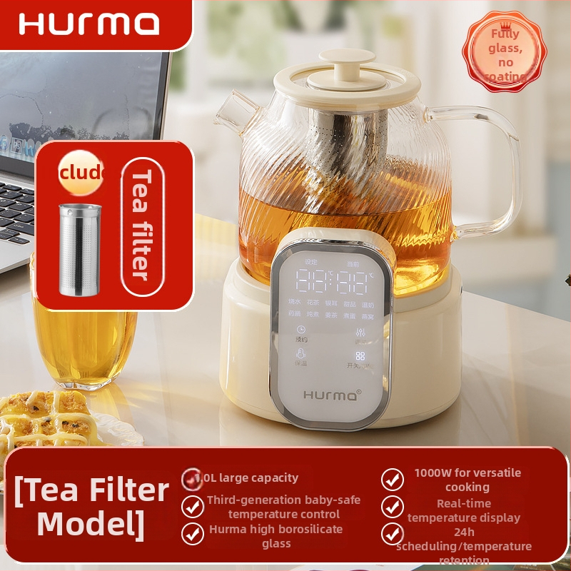 Stikla veselības tējas kanna ar vāku un tējas filtru, modelis Hm-709, tilpums ≤1 L, 220 V, 500–1000 W