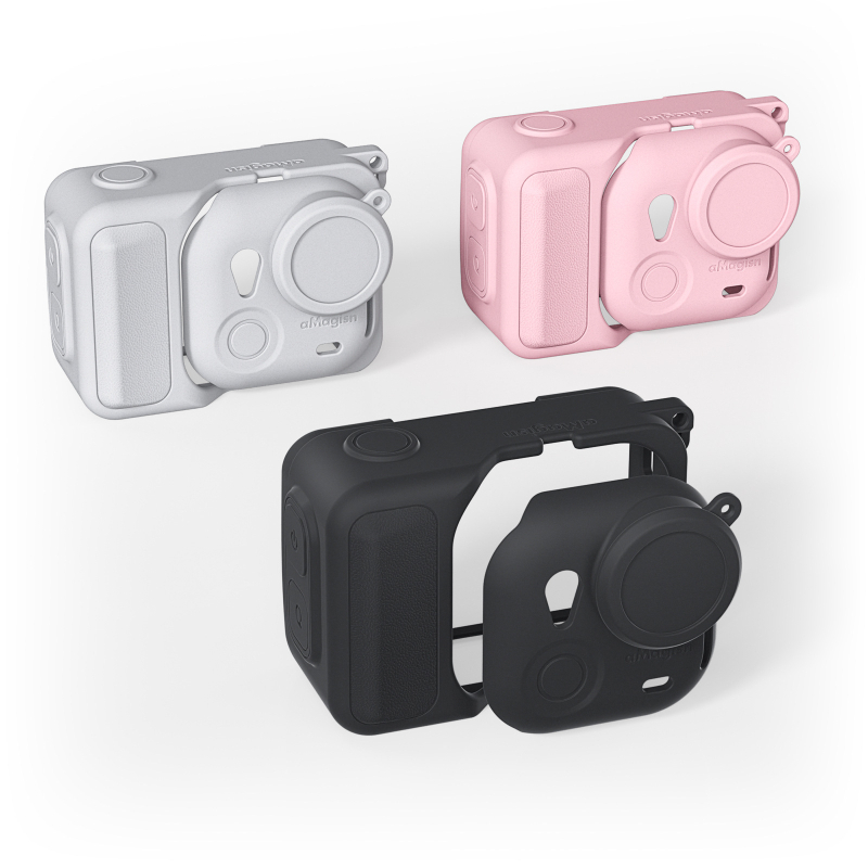 Amagisn θήκη προστασίας από σιλικόνη για Insta360 GO Ultra – Συμβατή με TF15/TF16/TF17, Περιλαμβάνει προστατευτικό φακού, ιμάντα λαιμού, κορδόνι για το καπάκι του φακού και αυτοκόλλητο λογότυπου