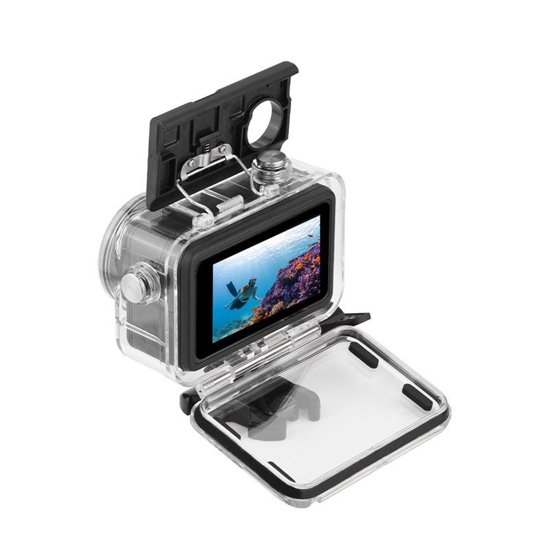 Podvodno zaštitno kućište za DJI Action5 Pro/4/3: prozirno PC kućište s 316 nerđavim čelikom i kaljenim staklom; u kompletu vodootporno kućište, dugi vijak i adapter