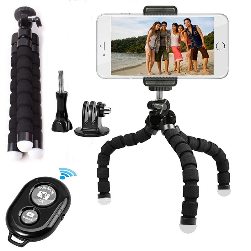 CN-5 Τριπόδος για Κάμερες Δράσης με Bluetooth Απομακρυσμένο, Κλιπ για Τηλέφωνο και Κράτημα Σχοινιού; Συμβατό με GoPro, Insta360, DJI, Xiaoyi Yi, Sony και άλλες κάμερες δράσης