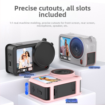 DJI Action6 silikónový obal s ochranou objektívu, proti pádu a lanku proti strate – set príslušenstva pre športovú kameru