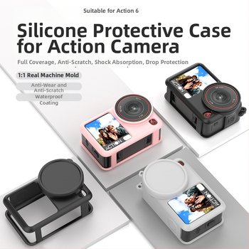DJI Action6 silikónový obal s ochranou objektívu, proti pádu a lanku proti strate – set príslušenstva pre športovú kameru