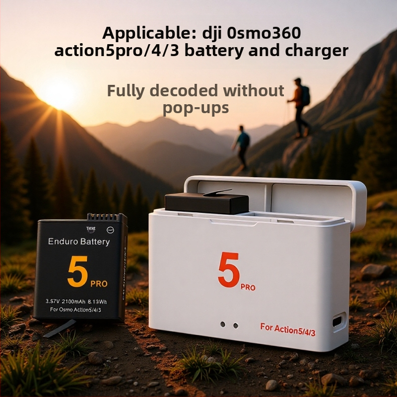 Batéria pre DJI Action 5 Pro, 4, 3 a Osmo360 – ABS púzdro; balenie obsahuje batériu a krabičku