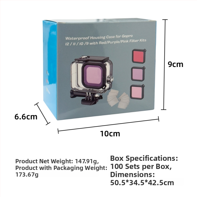 GoPro 9-13 vodotesný kryt pre príslušenstvo, set; Materiál: PC + tvrdené sklo; Tlačené logo; Model: 9-13