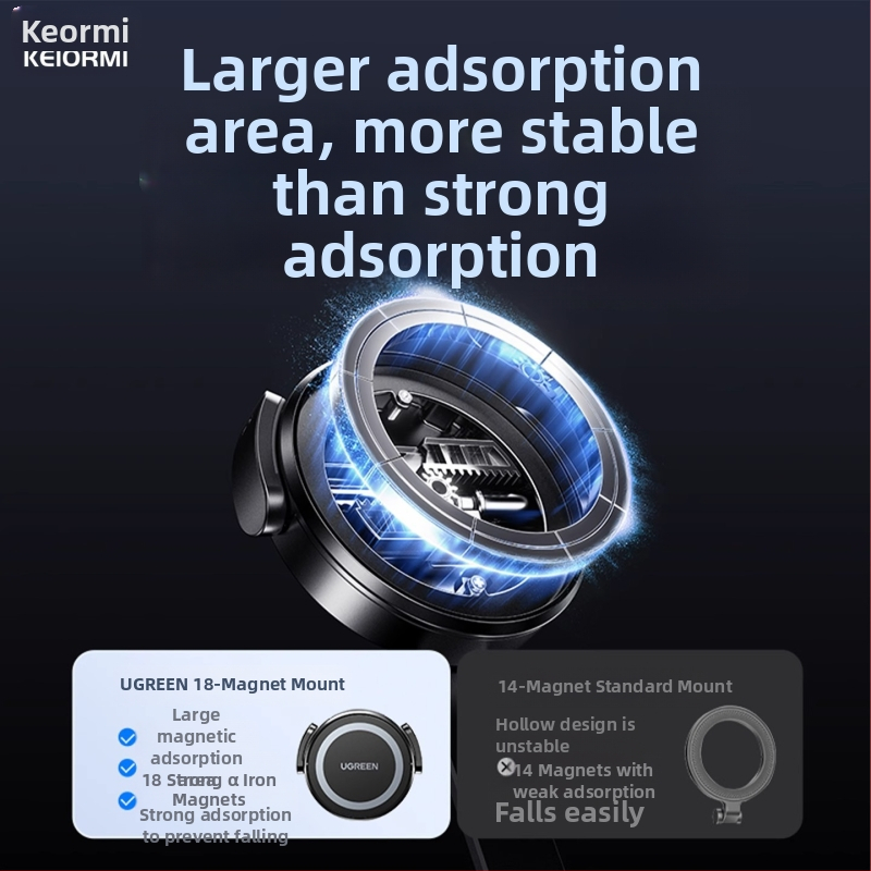 Suport magnetic pentru gât cu anti-vibrații pentru camere de acțiune și smartphone-uri — cauciuc și metal, compatibil universal, model J10