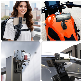 Univerzalni klip za ruksak GoPro s magnetskim držačem — lagani držač kamere, kompatibilan s GoPro, Insta360, DJI i pametnim telefonima | silikon + ABS + PC | PK03