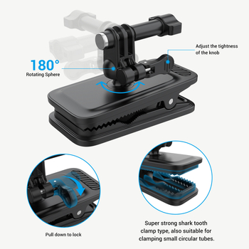 Univerzalni klip za ruksak GoPro s magnetskim držačem — lagani držač kamere, kompatibilan s GoPro, Insta360, DJI i pametnim telefonima | silikon + ABS + PC | PK03