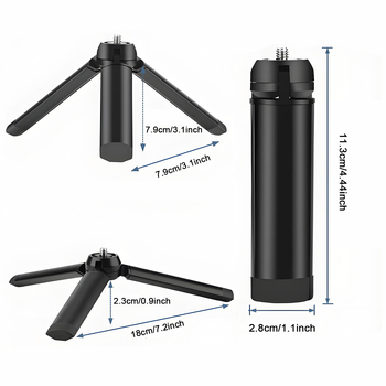 Stativ metalic de birou pentru telefoane, camere de acțiune și proiectoare — model At1006, aliaj de aluminiu