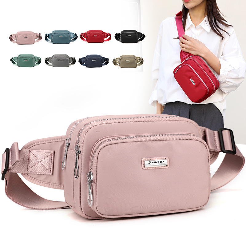 Ženska chest bag, mali crossbody ruksak, najlon, ulični stil, zatvarač, poliester podstava, unutarnje pretince: pretinac sa zatvaračem, pretinac za telefon, pretinac s dvostrukim zatvaranjem