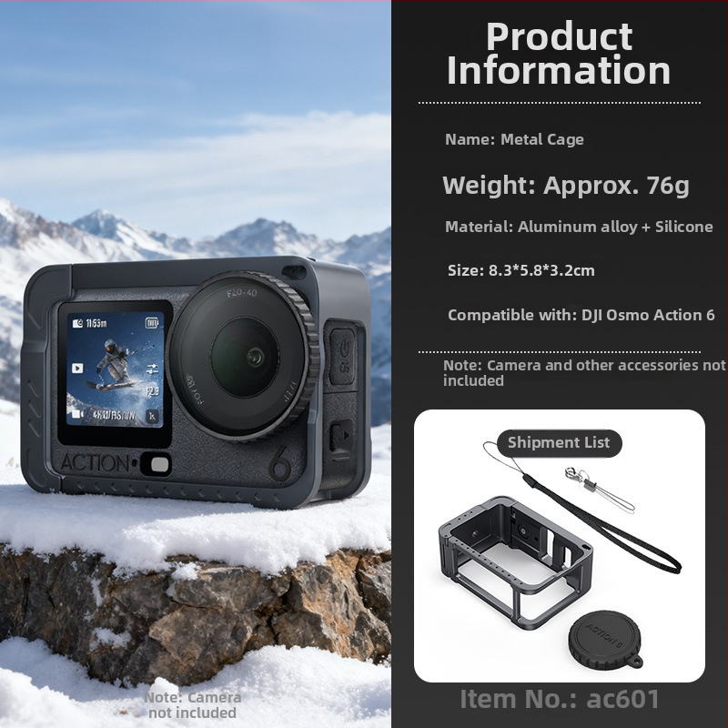 Axyn Cage okvir od aluminijske legure za DJI Osmo Action6, s ručnim rigom i dodacima
