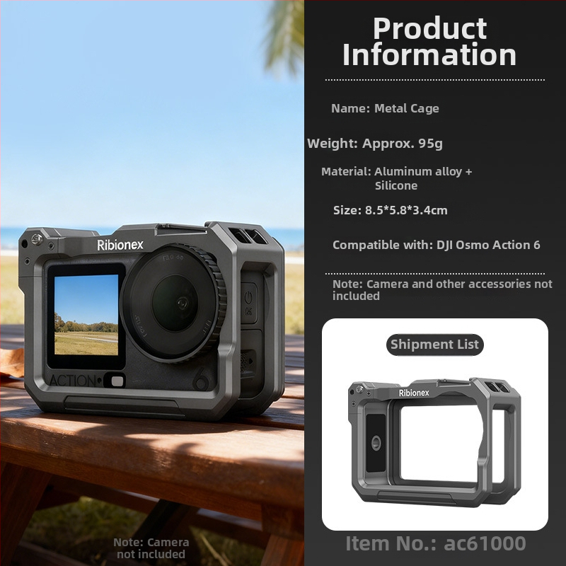 Axyn Cage okvir od aluminijske legure za DJI Osmo Action6, s ručnim rigom i dodacima