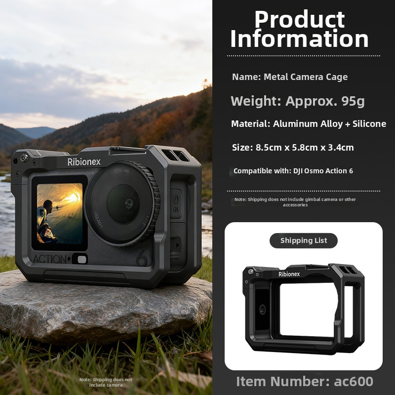 Axyn Cage okvir od aluminijske legure za DJI Osmo Action6, s ručnim rigom i dodacima
