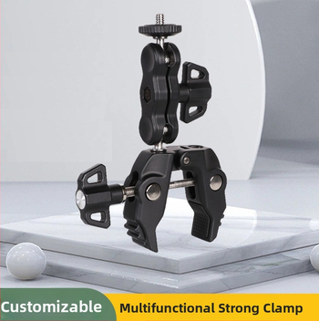 Kovová silná svorka na fotografické vybavenie — veľká svorka v tvare krabieho kleští, univerzálny fixačný držiak, hliníková zliatina