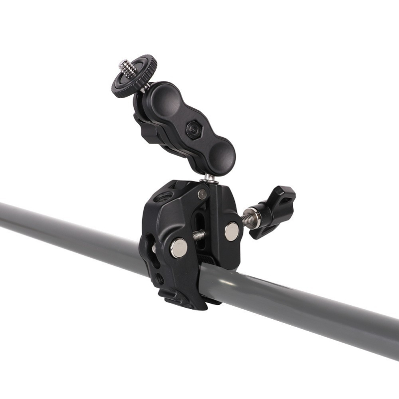 Kovová silná svorka na fotografické vybavenie — veľká svorka v tvare krabieho kleští, univerzálny fixačný držiak, hliníková zliatina