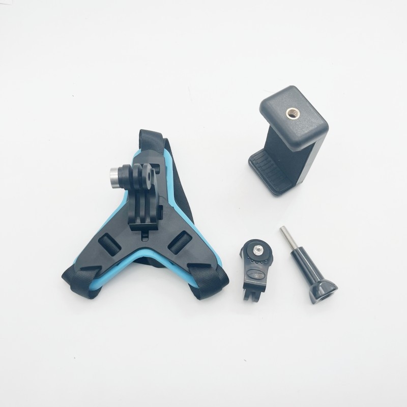 Στήριγμα πιγουνιού κράνους με κλιπ τηλεφώνου - Συμβατό με GoPro/DJI, Υλικό PP+TPE, Μοντέλο GR19