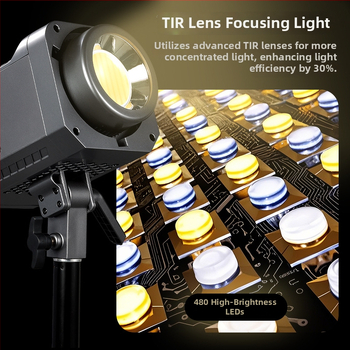 Prenosné osvetlenie pre fotografovanie 100W s COB, bi-color 2700K–7500K, 220V, regulovateľná jasnosť