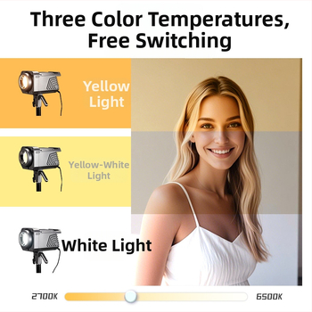 Prenosné osvetlenie pre fotografovanie 100W s COB, bi-color 2700K–7500K, 220V, regulovateľná jasnosť