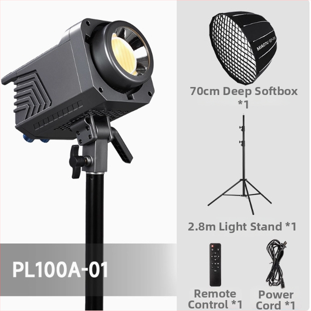 Prenosné osvetlenie pre fotografovanie 100W s COB, bi-color 2700K–7500K, 220V, regulovateľná jasnosť