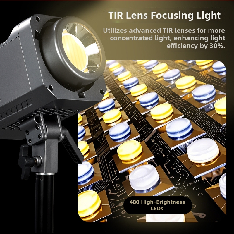 Prenosné osvetlenie pre fotografovanie 100W s COB, bi-color 2700K–7500K, 220V, regulovateľná jasnosť