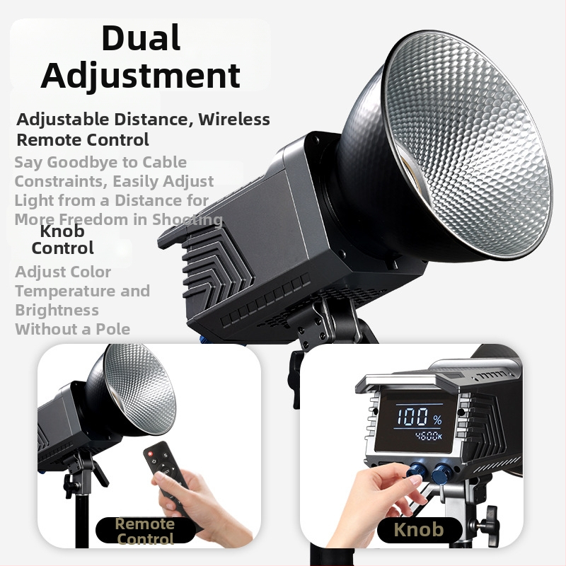 Prenosné osvetlenie pre fotografovanie 100W s COB, bi-color 2700K–7500K, 220V, regulovateľná jasnosť