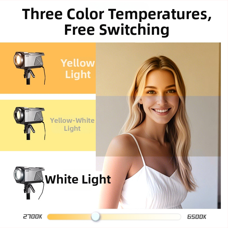 Prenosné osvetlenie pre fotografovanie 100W s COB, bi-color 2700K–7500K, 220V, regulovateľná jasnosť