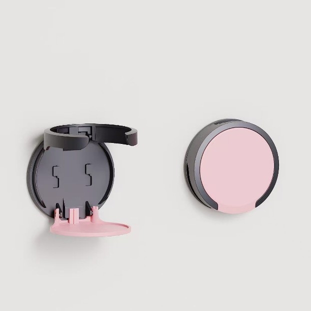 Držiak na pohár – skladací, prenosný; upevnenie na stenu vákuovým uchytením; plastový organizér na stôl