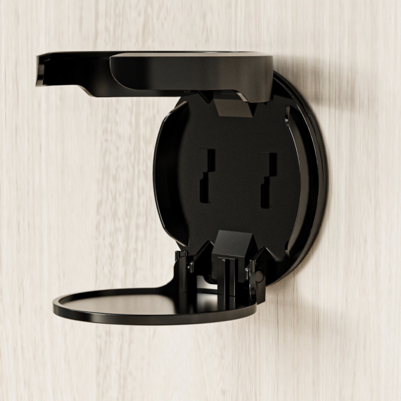 Držiak na pohár – skladací, prenosný; upevnenie na stenu vákuovým uchytením; plastový organizér na stôl