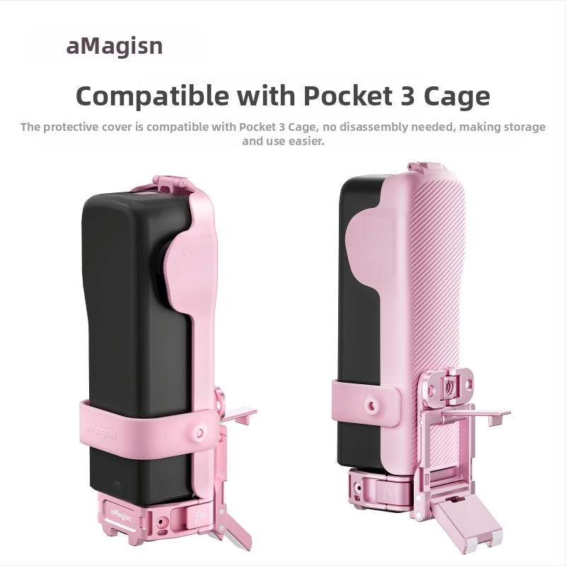 Ochranný kryt a obal pre Pocket3 (Materiál: ABS + silikón; Kompatibilita: Pocket3; Balenie: ochranný kryt + silikonový remienok; Značka: Thinking)