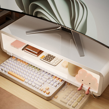 Stalak za podizanje monitora i prijenosnog računala na stol – karbon čelik, sklopiv, višefunkcijski, pokretan, moderni minimalistički stil