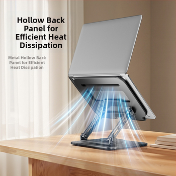 Držiak na notebook z hliníkovej zliatiny, nastaviteľná výška, otáčavý a skladací; Model: Multifunctional Rotate-Foldable Laptop; Hmotnosť: 1,3 kg