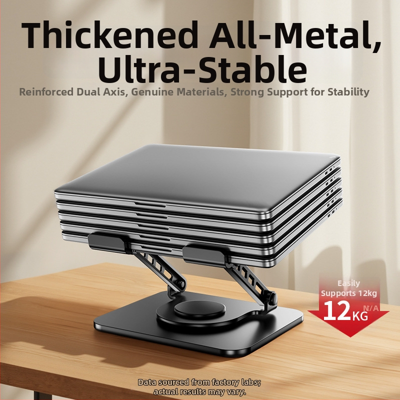 Držiak na notebook z hliníkovej zliatiny, nastaviteľná výška, otáčavý a skladací; Model: Multifunctional Rotate-Foldable Laptop; Hmotnosť: 1,3 kg