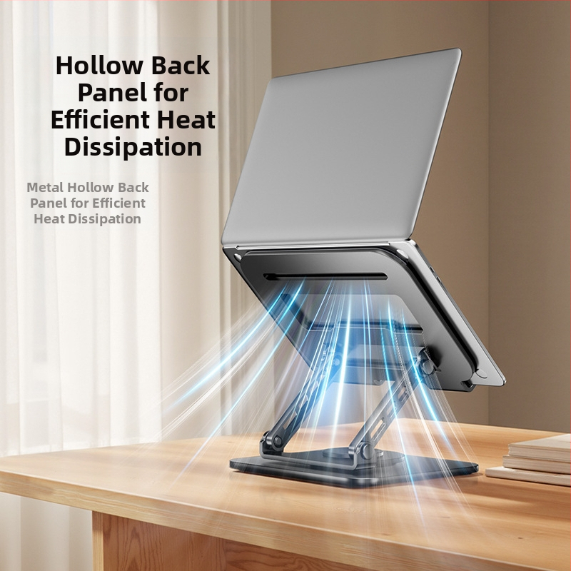 Držiak na notebook z hliníkovej zliatiny, nastaviteľná výška, otáčavý a skladací; Model: Multifunctional Rotate-Foldable Laptop; Hmotnosť: 1,3 kg