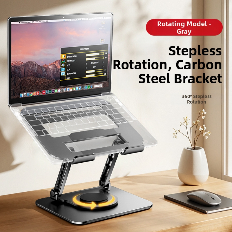 Držiak na notebook z hliníkovej zliatiny, nastaviteľná výška, otáčavý a skladací; Model: Multifunctional Rotate-Foldable Laptop; Hmotnosť: 1,3 kg