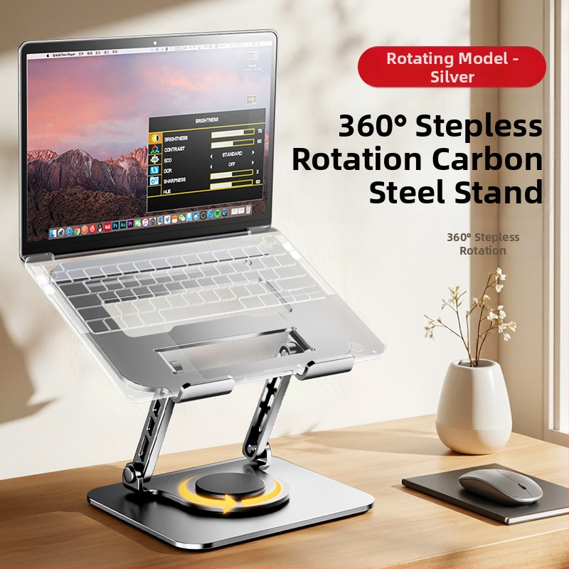 Držiak na notebook z hliníkovej zliatiny, nastaviteľná výška, otáčavý a skladací; Model: Multifunctional Rotate-Foldable Laptop; Hmotnosť: 1,3 kg