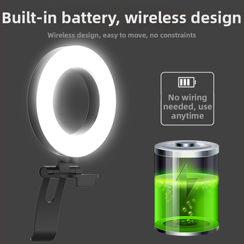 Klipové kruhové svetlo na živé vysielanie — pre mobilný telefón a počítač, USB napájanie 5V, pod 10W, stmievateľné