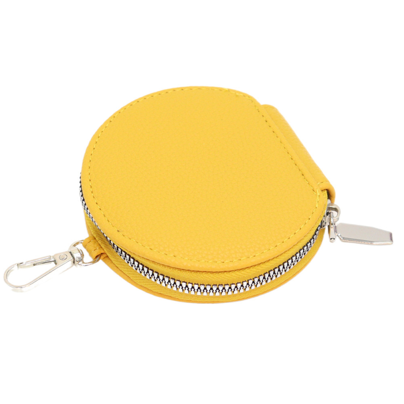 PU materijal s lychee teksturom, novčanik s zipom, prijenosna mini okrugla torbica za slušalice i pohranu ključeva