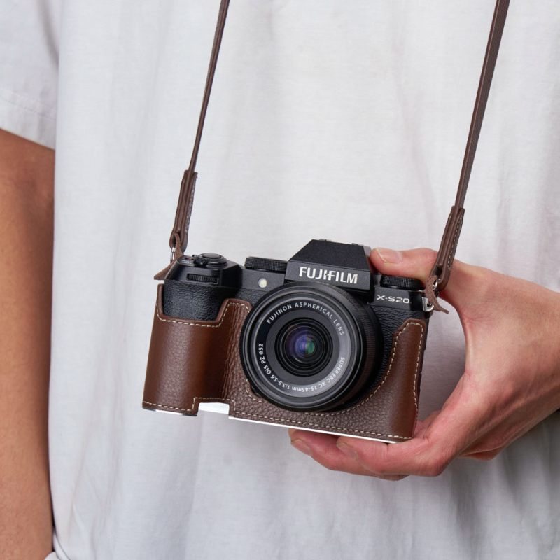 Geantă de umăr din piele Fuji X-S20 pentru aparat SLR, piele naturală, primăvara 2025, unisex