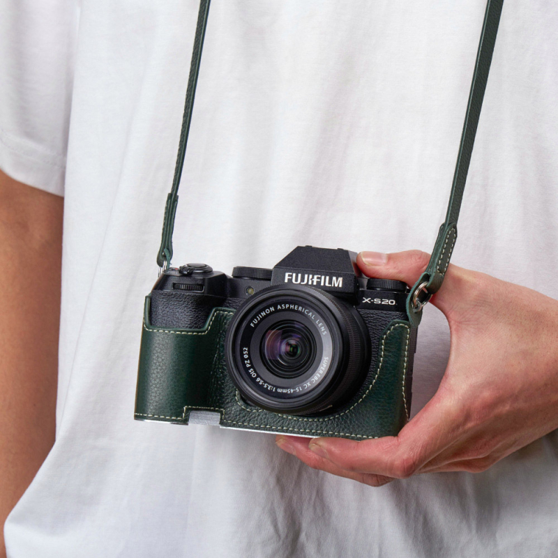Geantă de umăr din piele Fuji X-S20 pentru aparat SLR, piele naturală, primăvara 2025, unisex