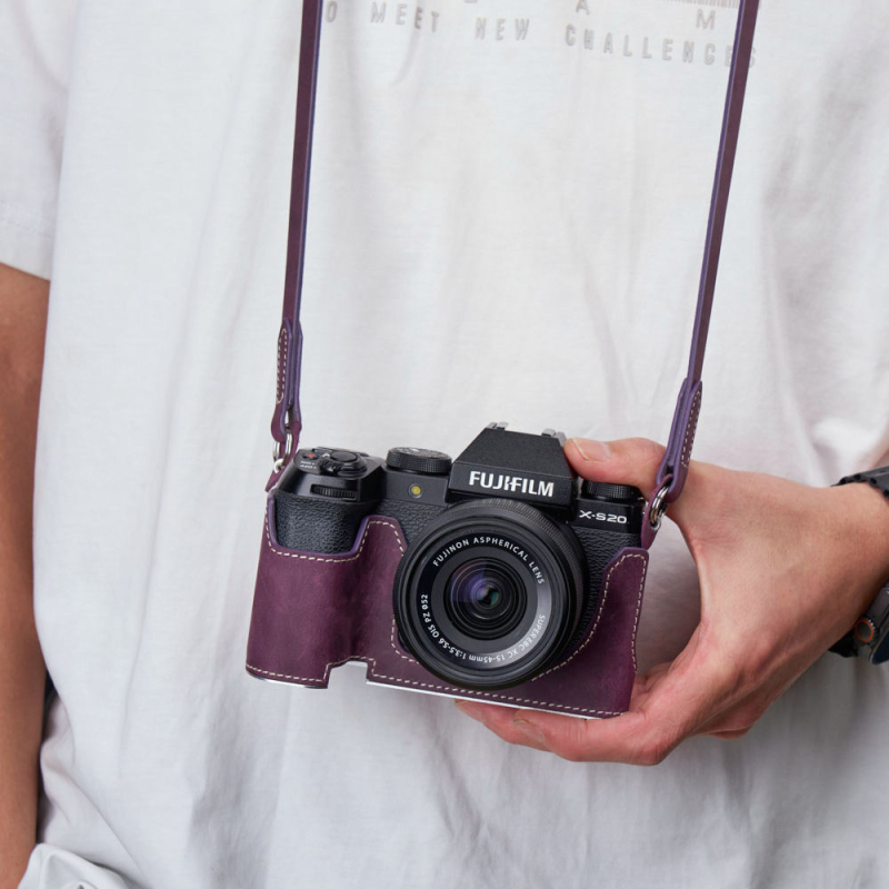 Geantă de umăr din piele Fuji X-S20 pentru aparat SLR, piele naturală, primăvara 2025, unisex